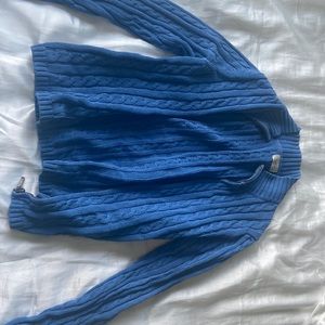blue LL beam zip sweater